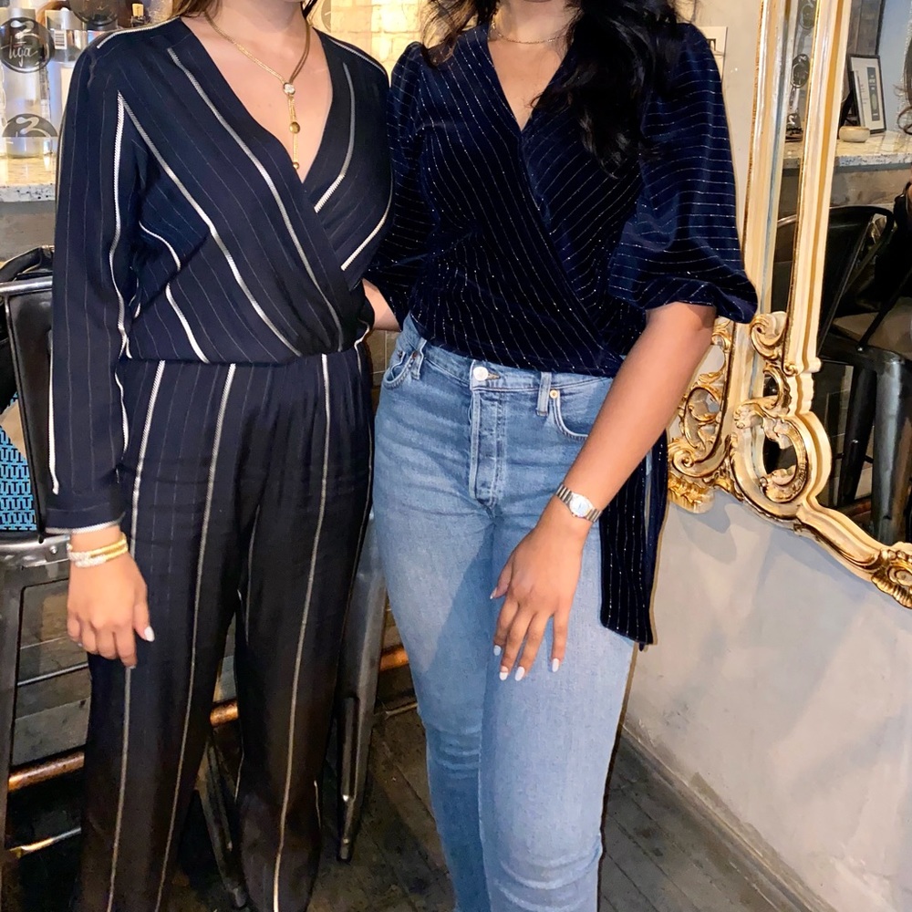 Maje navy blue silk blend  jumpsuit
